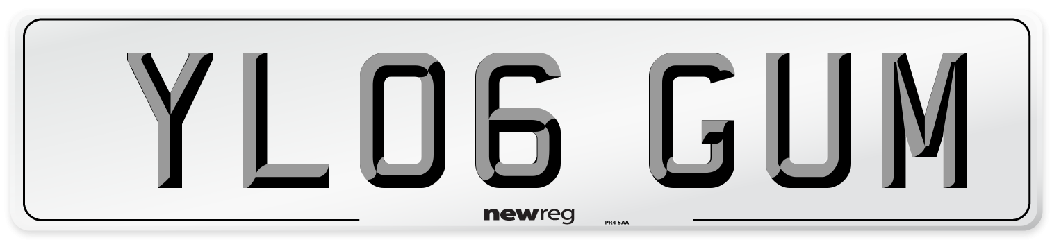YL06 GUM Number Plate from New Reg